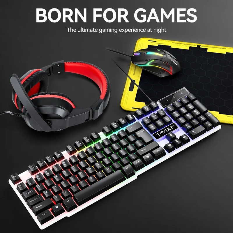 새로운 USB 키보드 및 마우스 게이밍 헤드셋 콤보 4 - Gaming Headset Wired 리뷰 및 가격
