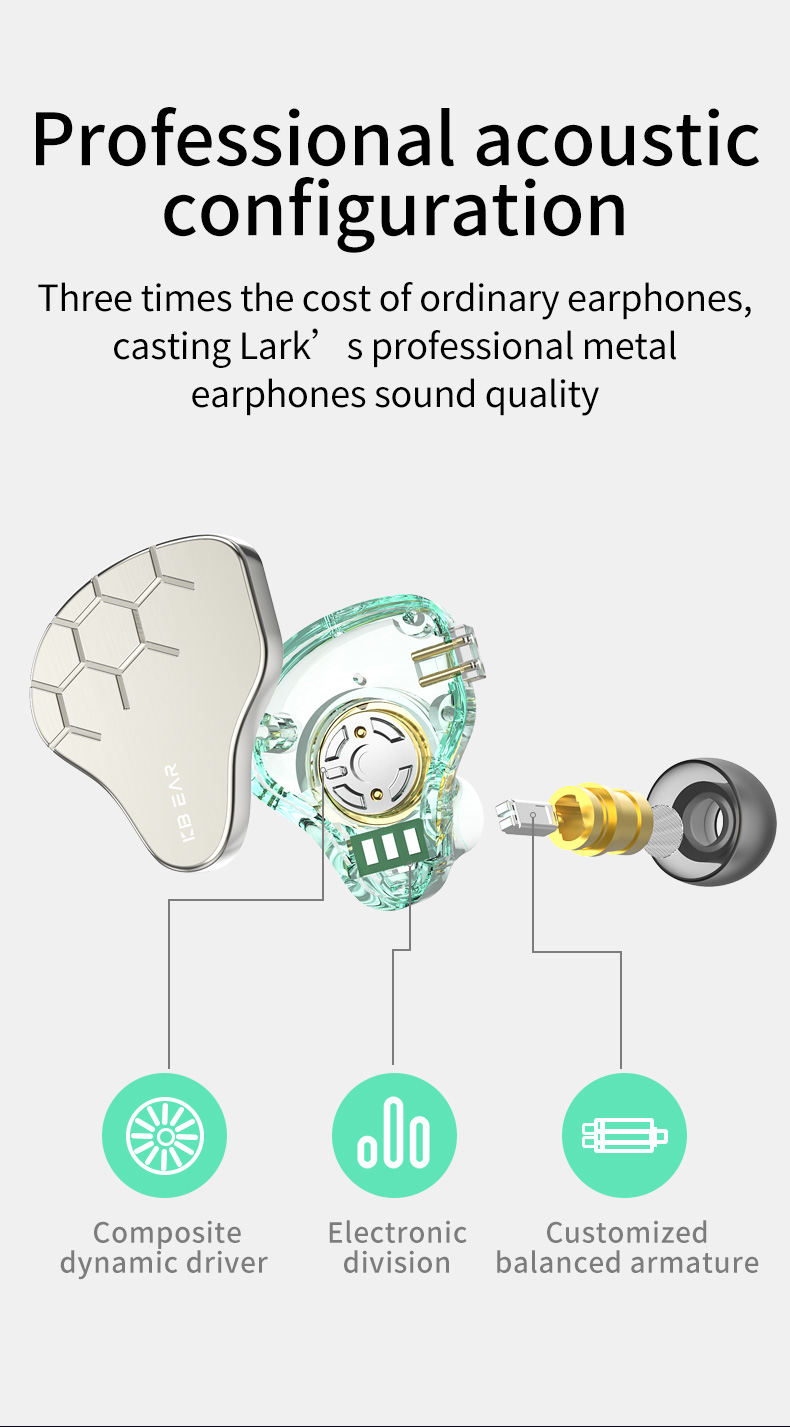 KBEAR Lark 유선 하이브리드 이어폰, 하이파이  - Gaming Headset Wired 리뷰 및 가격