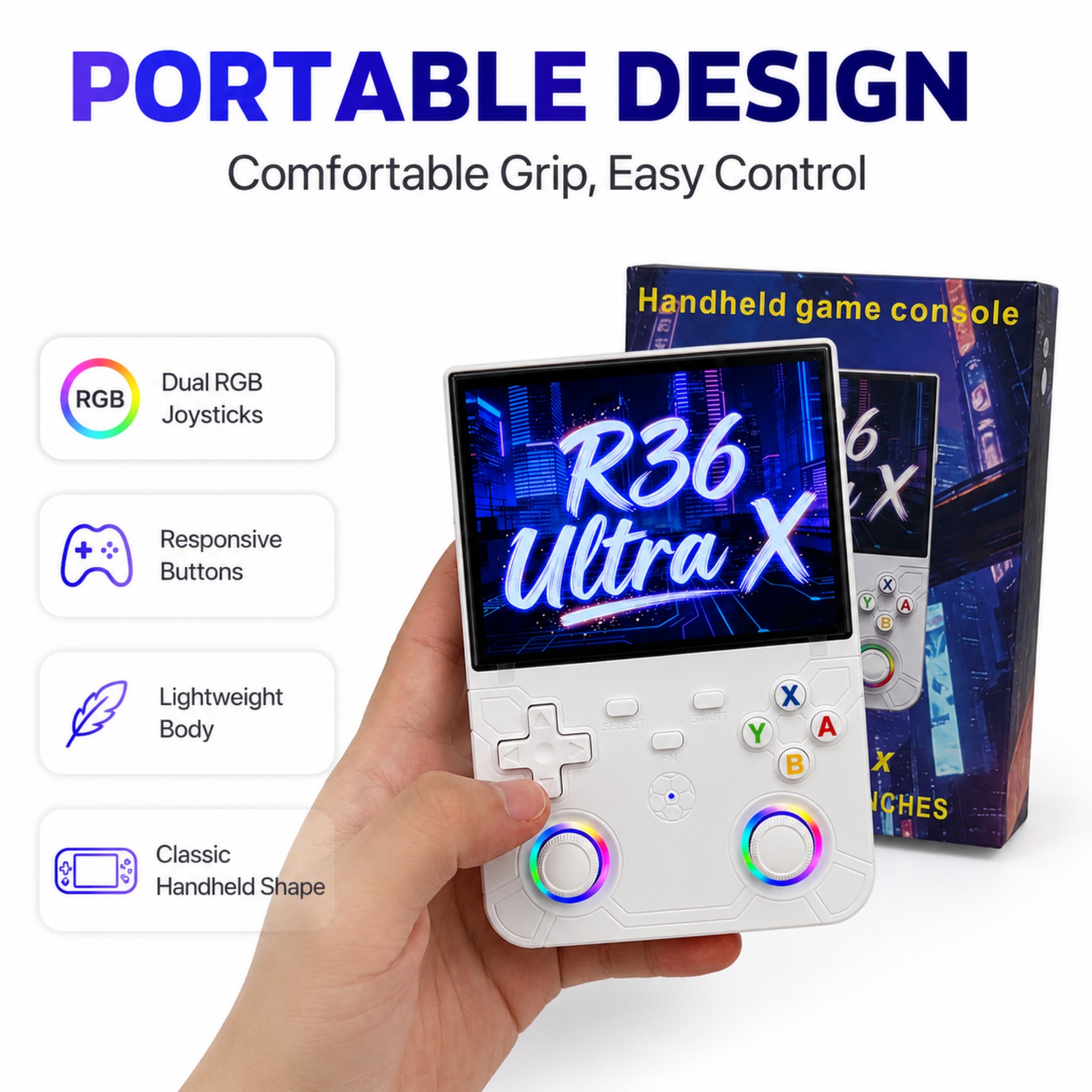R36 울트라 X 휴대용 레트로 게임 플레이어 2000 - Gaming Console R36 Ultra 리뷰 및 가격