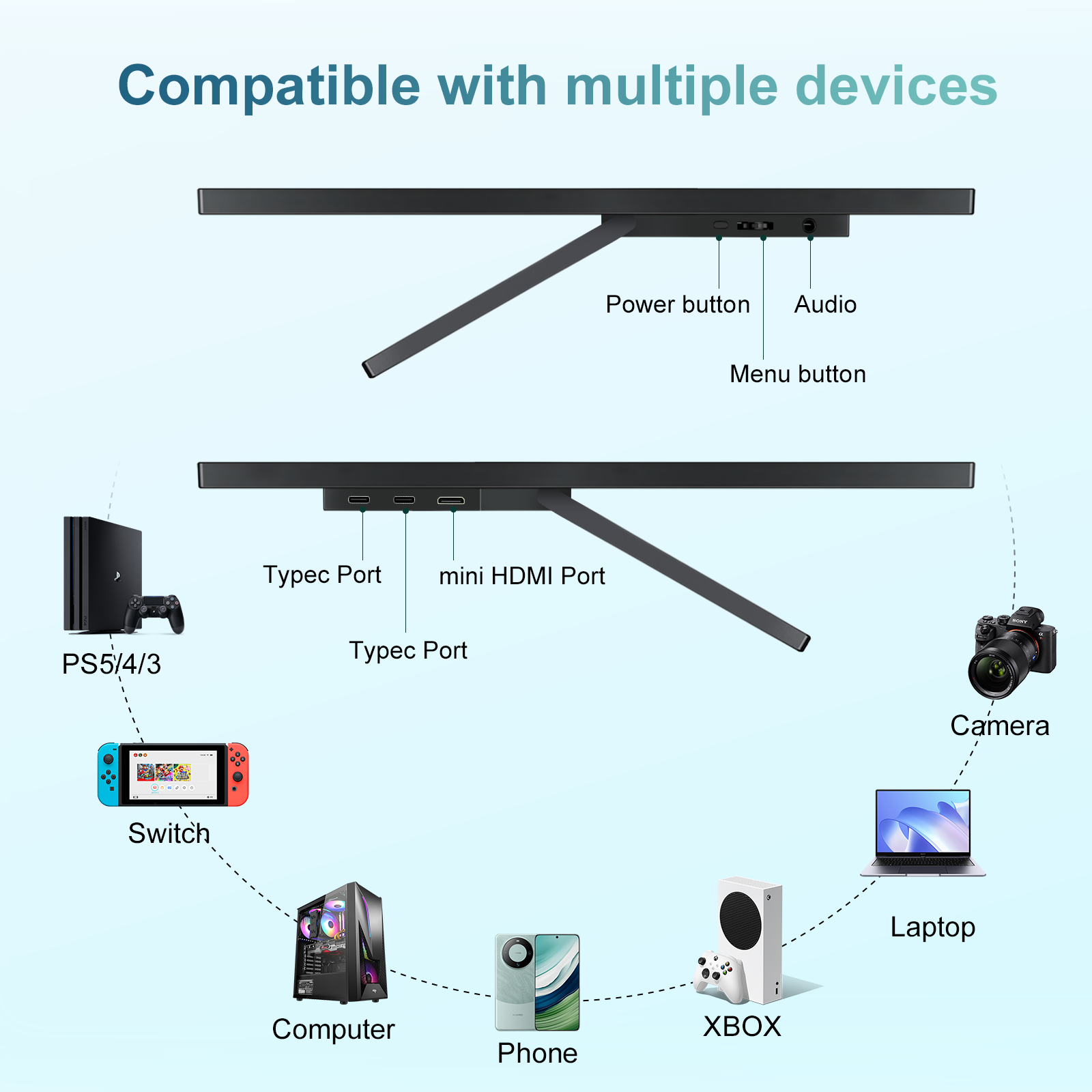 WonTim 14인치 4K 휴대용 모니터 3840x25 - Gaming Console Connect With Phone 리뷰 및 가격